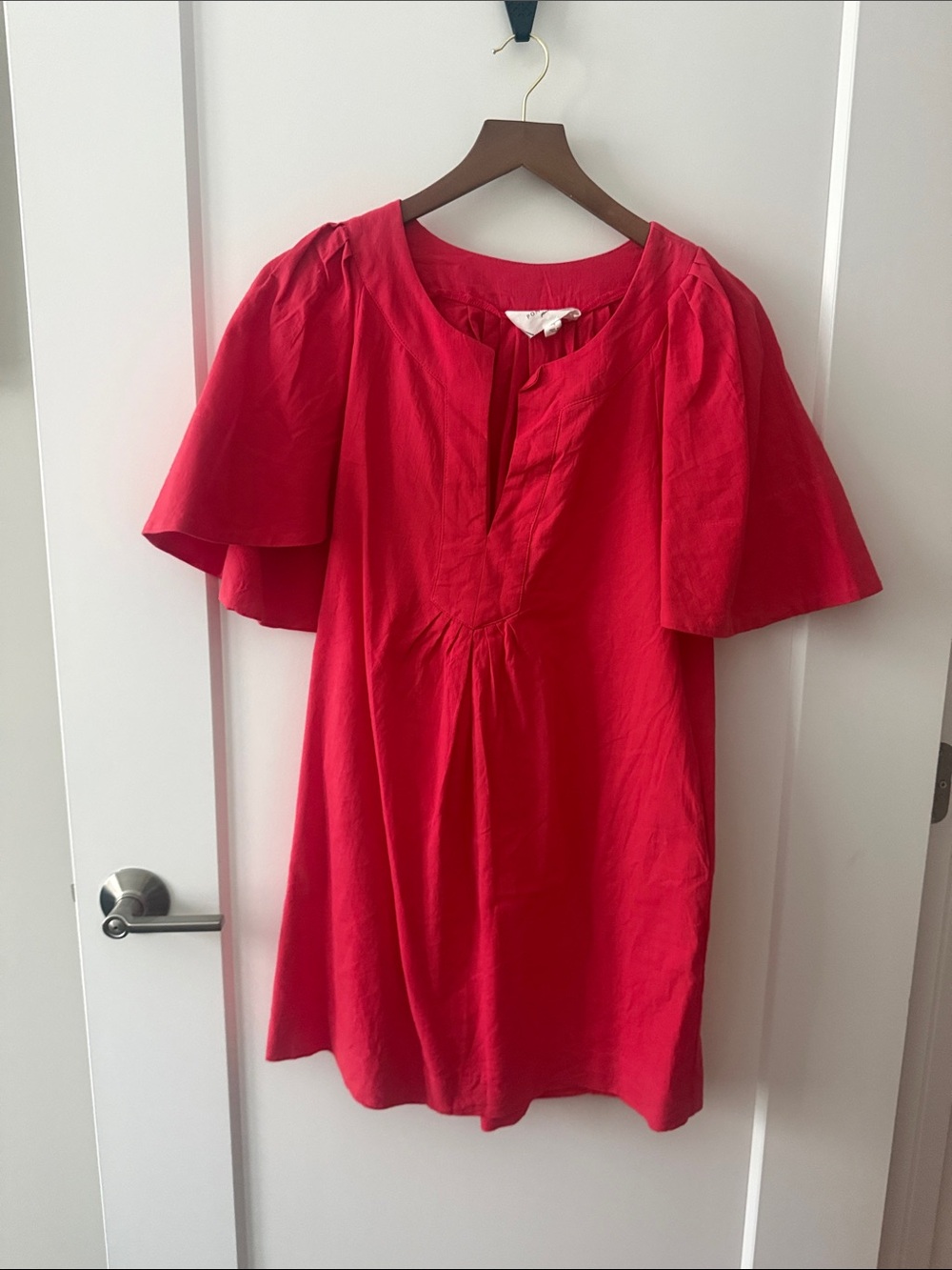 Pomander Place Flutter-Sleeve Red Tunic Dress